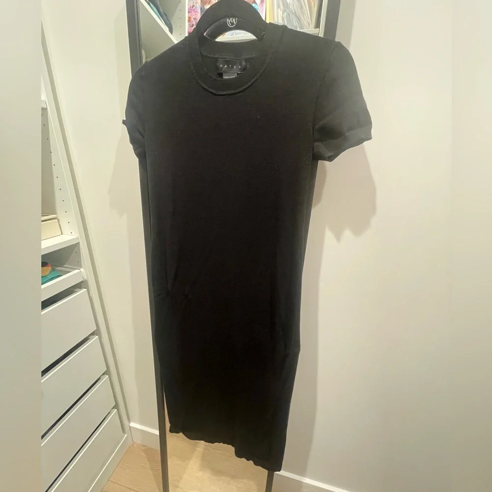 Hatch Classic Maternity Black Midi Dress - Picture 1 of 3